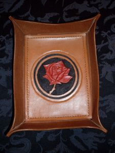 RoseTray-dyed Rose-themed valet tray